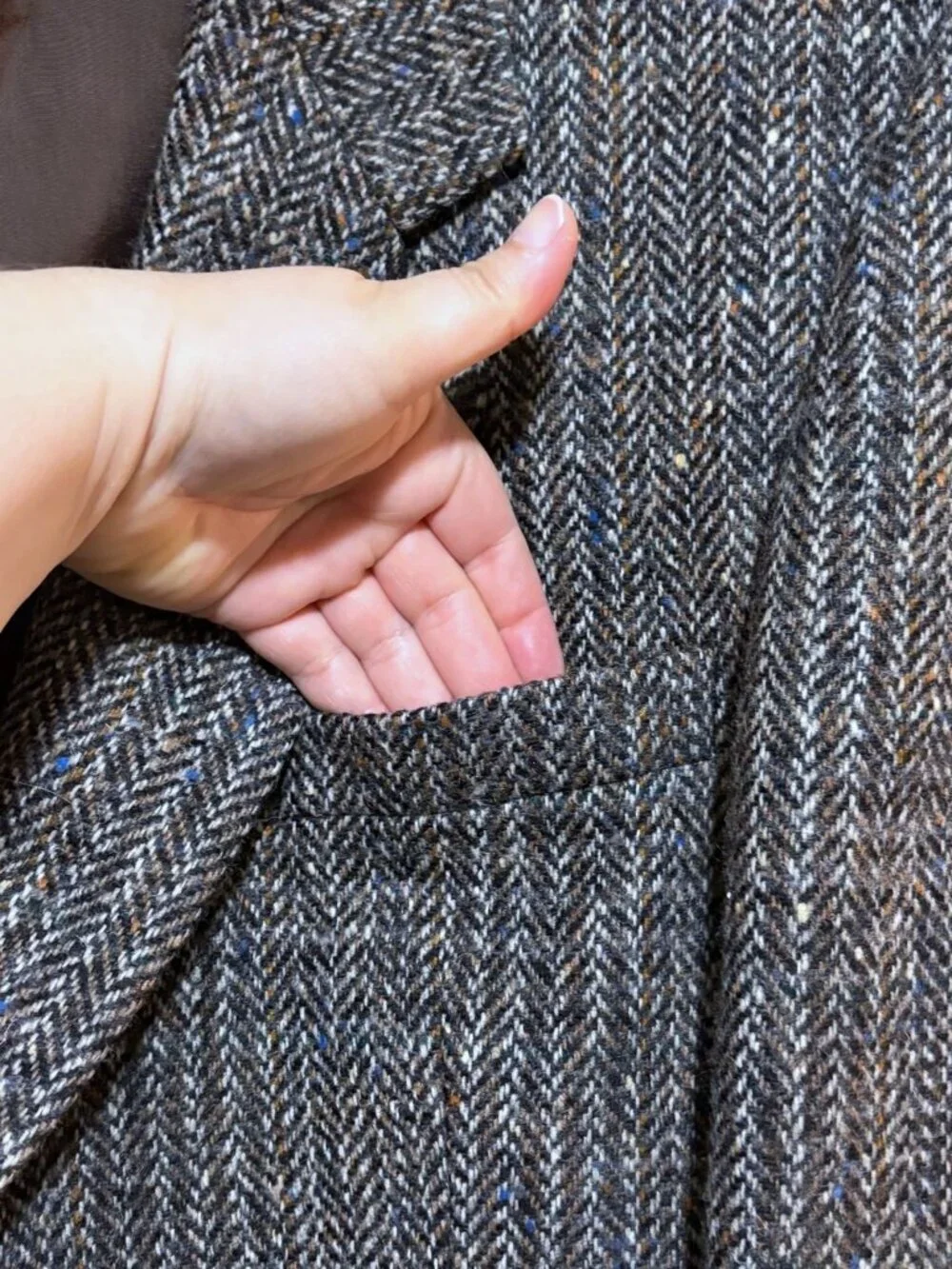 Vintage Triona Jacket 44R Blazer Sport Coat Tweed Herringbone Ireland 100% Wool